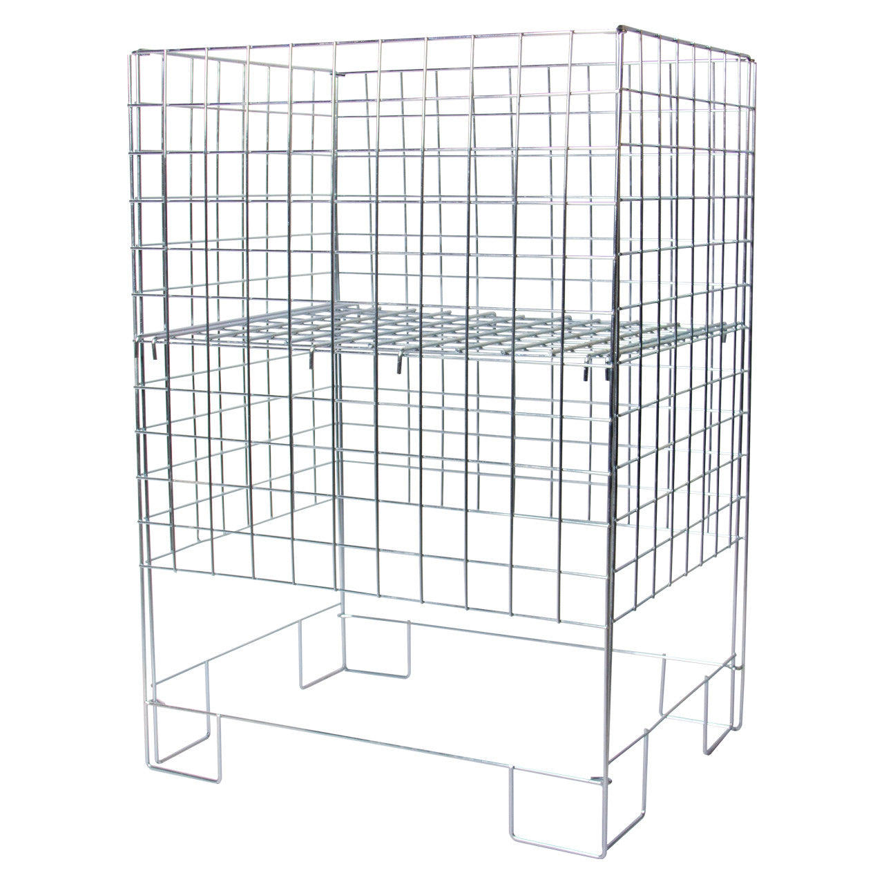 Zinc Rectangle Collapsible Dump Bin With Adjustable Base