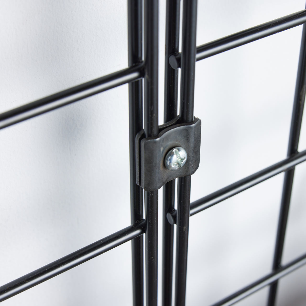 3 x Black 6ft Grid Mesh Panels With Joining Clips