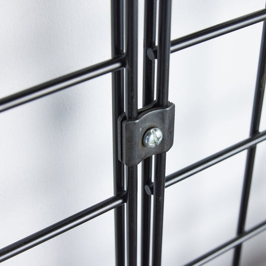 3 x Black 6ft Grid Mesh Panels With Joining Clips