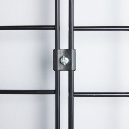 3 x Black 6ft Grid Mesh Panels With Joining Clips