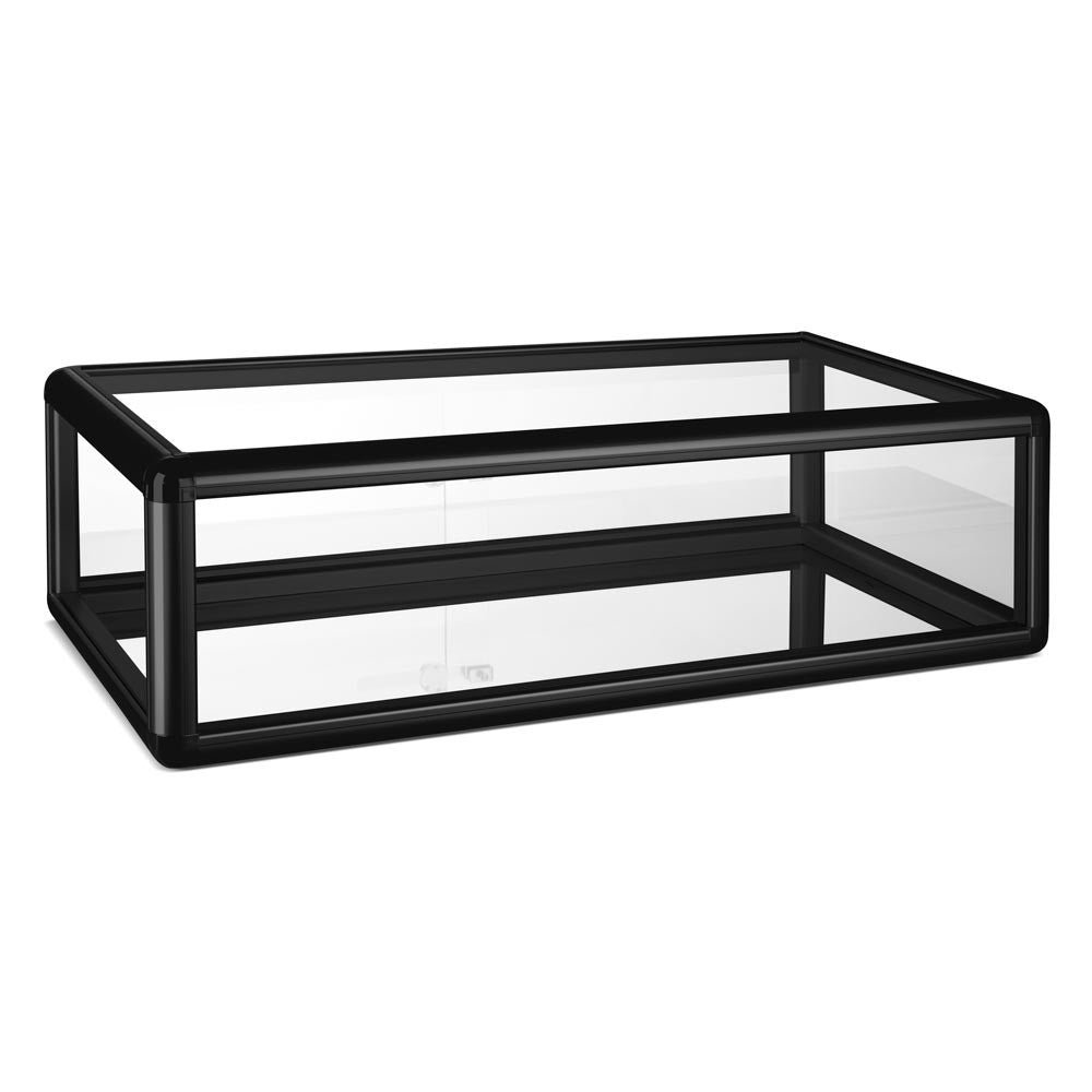 Aluminium/Glass Countertop Display Cabinet with Lock - Black
