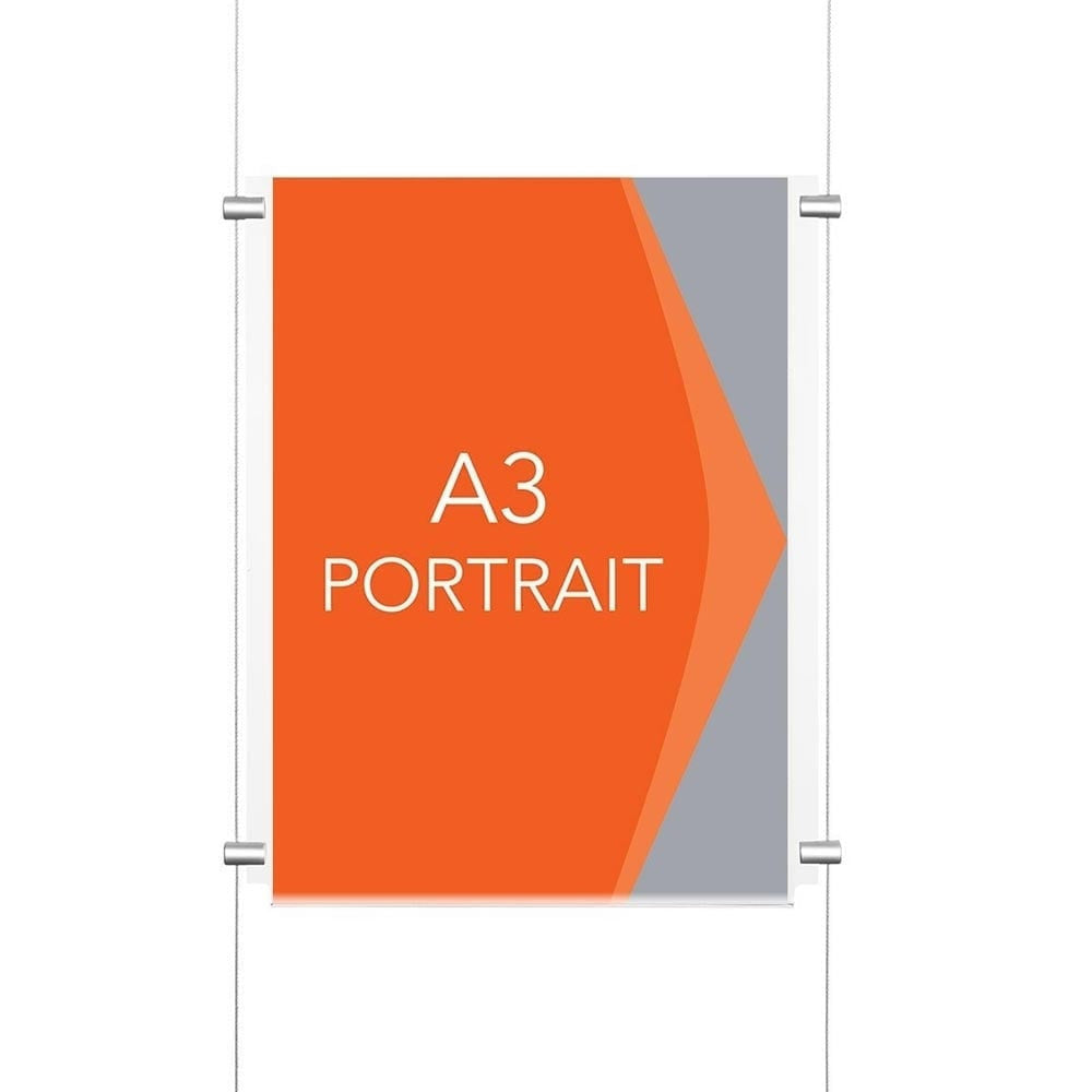 Satin Ceiling-to-Floor Cable Display Kit - A3 Portrait