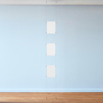 Satin Ceiling-to-Floor Cable Display Kit - A4 Landscape