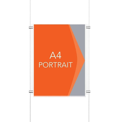 Satin Ceiling-to-Floor Cable Display Kit - A4 Portrait