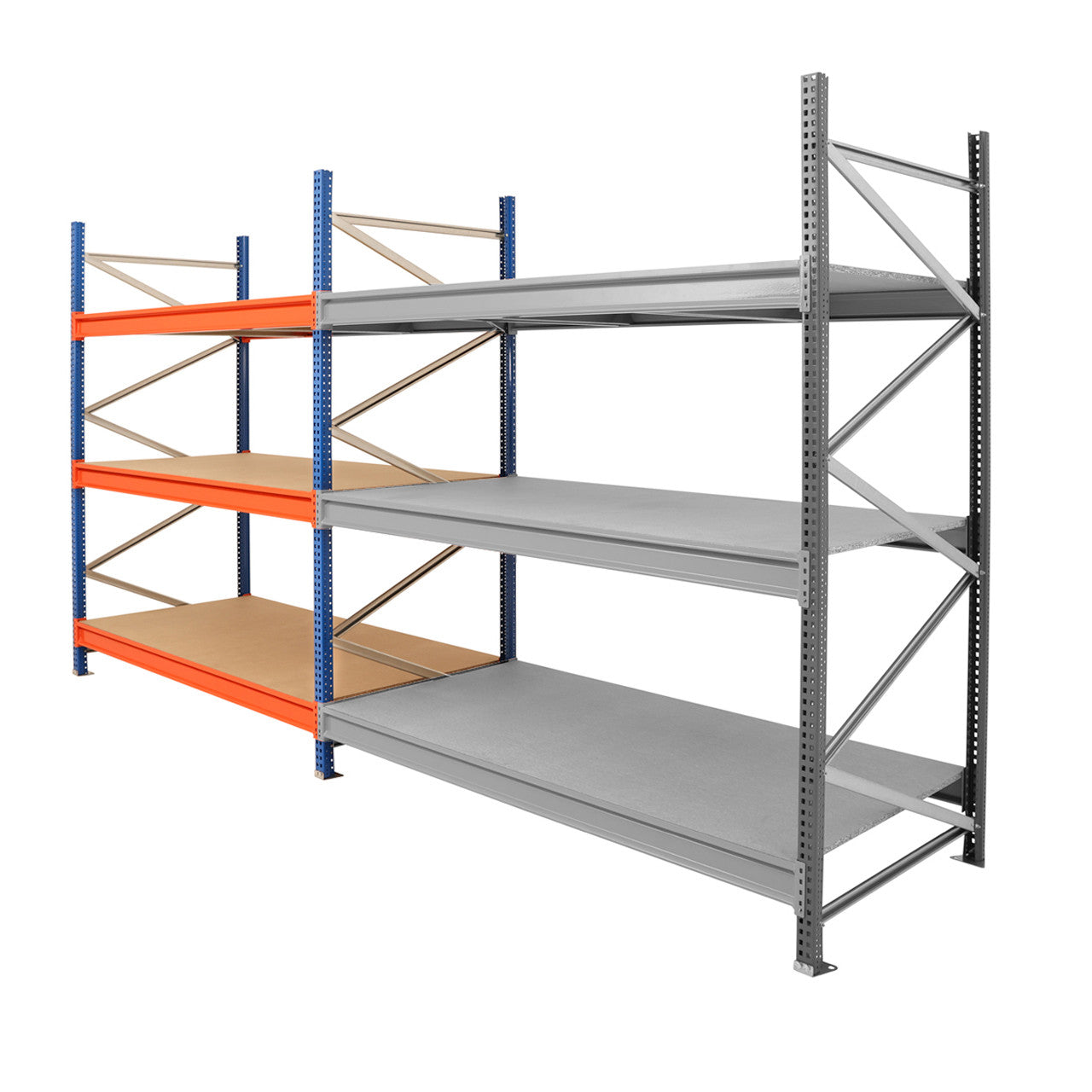 Longspan Warehouse Racking - 1 Starter Bay - 3 Chipboard Shelves Per Bay