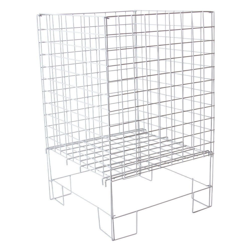 White Square Collapsible Dump Bin With Adjustable Base - 22 x 22 inch
