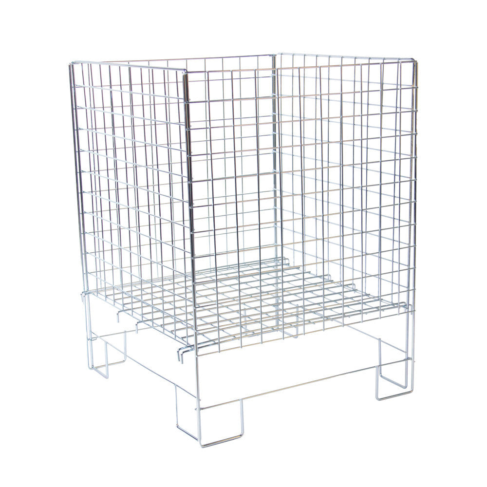 Zinc  Square Collapsible Dump Bin With Adjustable Base - 22 x 22 Inch