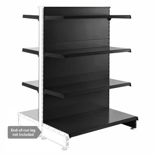 Black Retail Shelving Modular Gondola Unit - 6 x 370mm Shelves - H1400mm