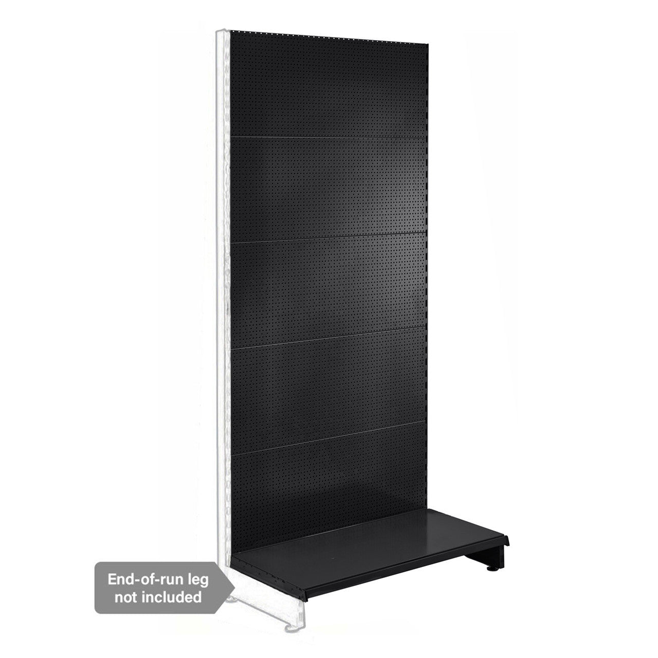 Black Retail Shelving Modular Wall Unit - Perforated Back Panels - H2100mm