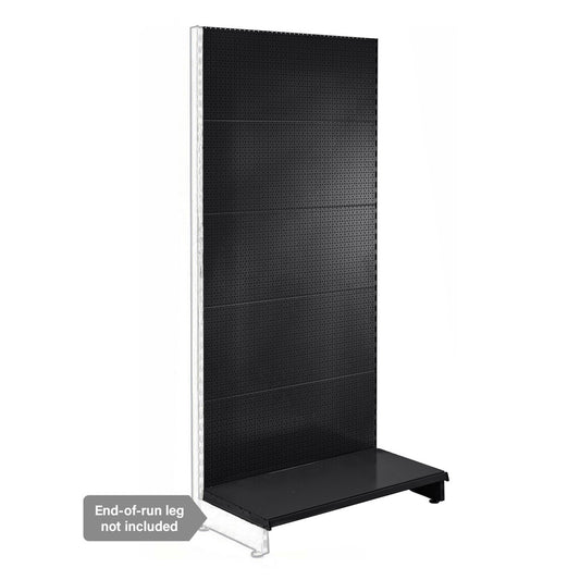 Black Retail Shelving Modular Wall Unit - Perforated Back Panels - H2100mm