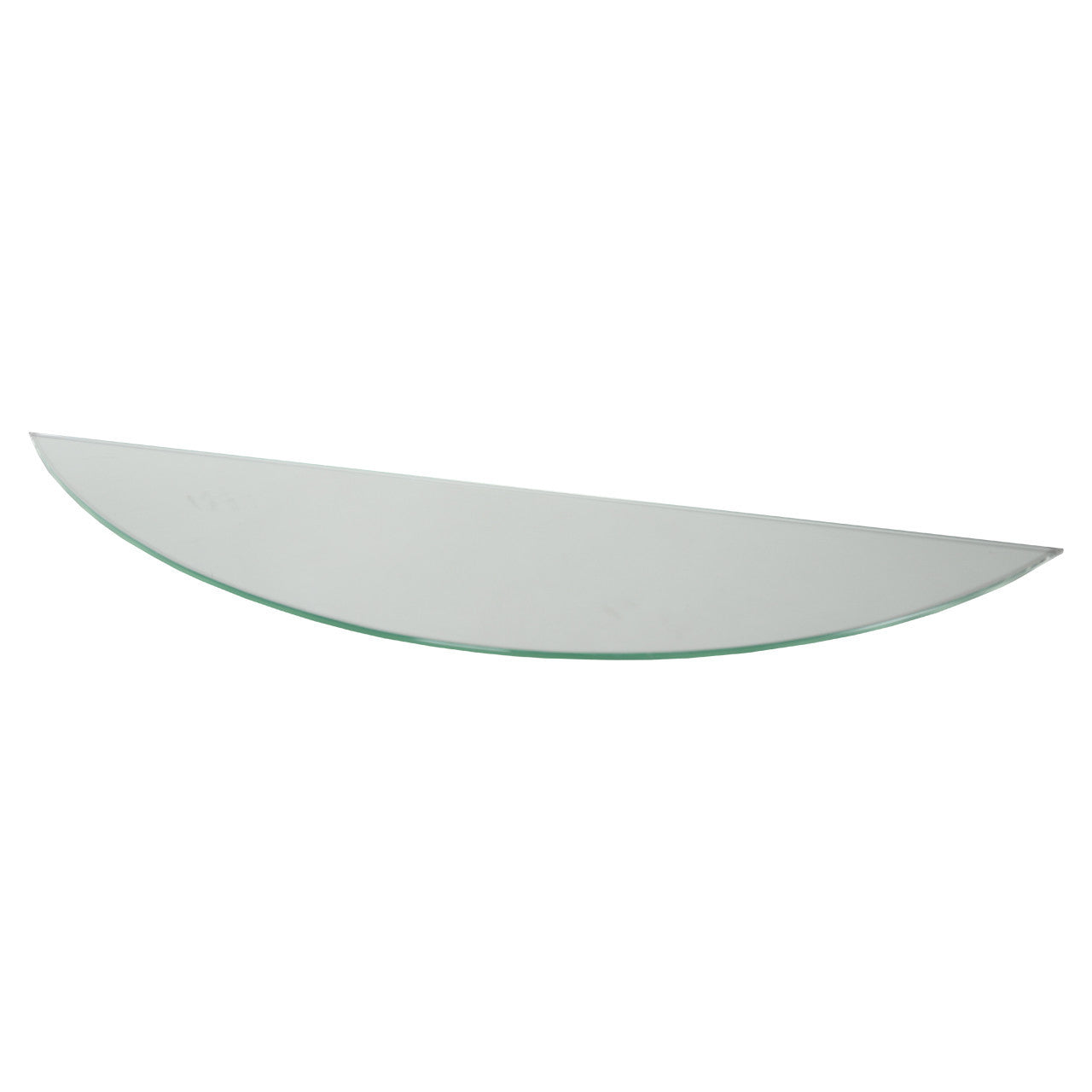 Transparent Wall-mounted Half Moon Glass Shelf With Brackets - 8mm Thickness - 900mm x 200mm