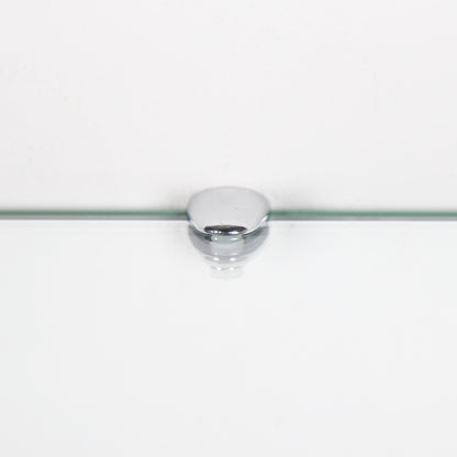 Transparent Wall-mounted Half Moon Glass Shelf With Brackets - 8mm Thickness - 900mm x 200mm