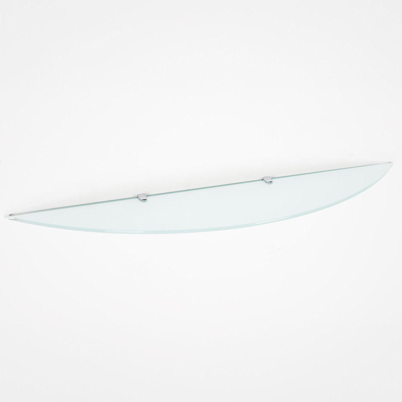 Frosted Wall-mounted Half Moon Glass Shelf With Brackets - 8mm Thickness - 900mm x 200mm