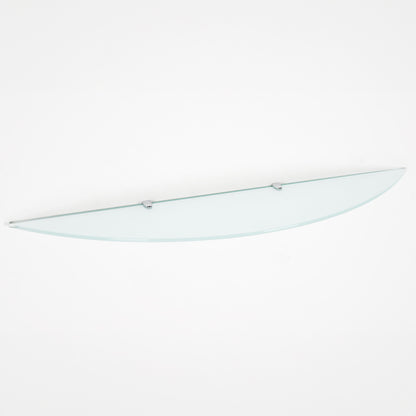 Frosted Wall-mounted Half Moon Glass Shelf With Brackets - 8mm Thickness - 900mm x 200mm
