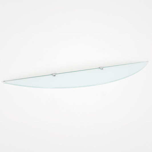 Frosted Wall-mounted Half Moon Glass Shelf With Brackets - 8mm Thickness - 900mm x 200mm