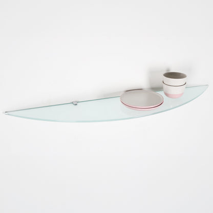 Frosted Half Moon Glass Shelf - 8mm Thickness - 900mm x 200mm