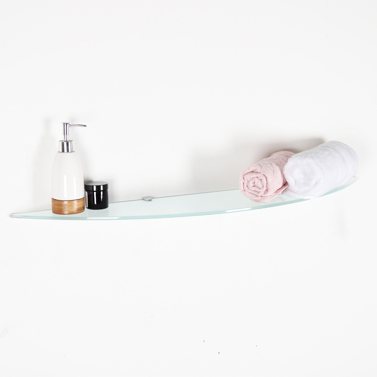 Frosted Half Moon Glass Shelf - 8mm Thickness - 900mm x 200mm