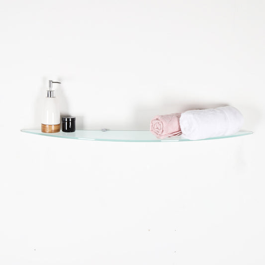 Frosted Half Moon Glass Shelf - 8mm Thickness - 900mm x 200mm