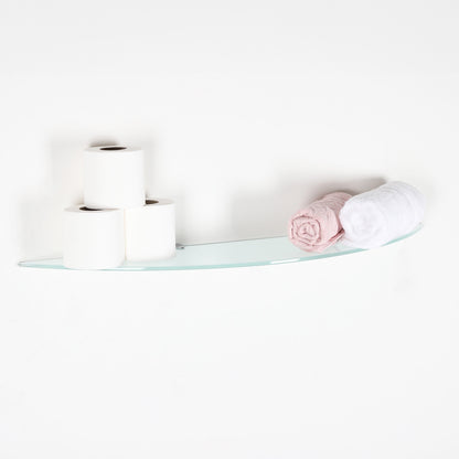 Frosted Half Moon Glass Shelf - 8mm Thickness - 900mm x 200mm
