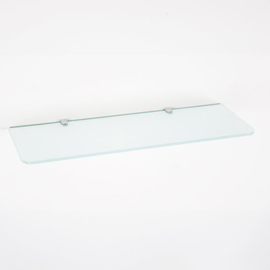 Frosted Wall-mounted Rectangle Glass Shelf With Brackets - 8mm Thickness