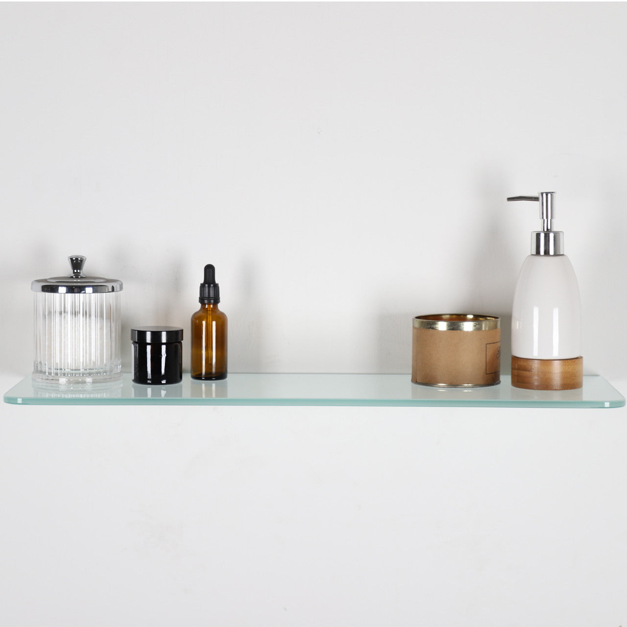 Frosted Wall-mounted Rectangle Glass Shelf With Brackets - 8mm Thickness