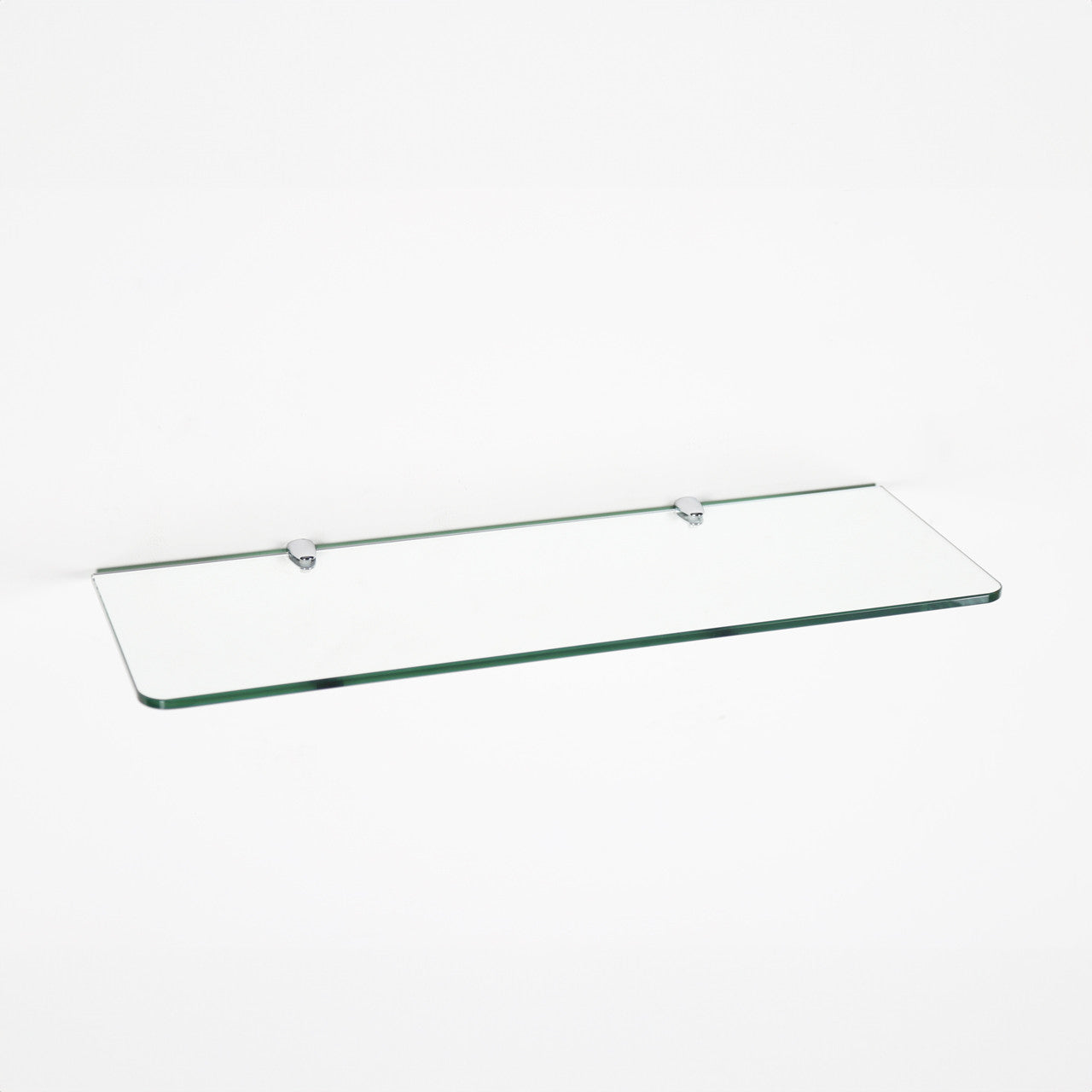 Pair of Chrome Wall-fix Clips for Wall-Mounted Shelves
