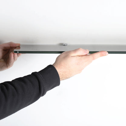 Pair of Chrome Wall-fix Clips for Wall-Mounted Shelves