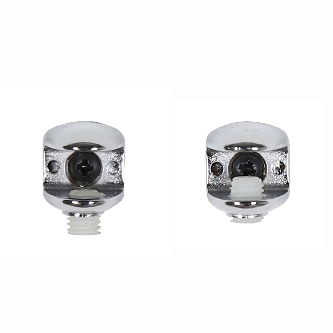 Pair of Chrome Wall-fix Clips for Wall-Mounted Shelves