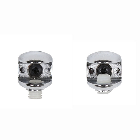 Pair of Chrome Wall-fix Clips for Wall-Mounted Shelves