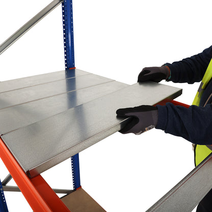 Longspan Warehouse Racking -1 Starter Bay - 3 Galvanised Steel Shelves Per Bay