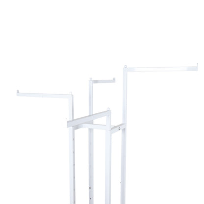 Gloss White Clothes Rail Display Stand - 4 Straight Arms