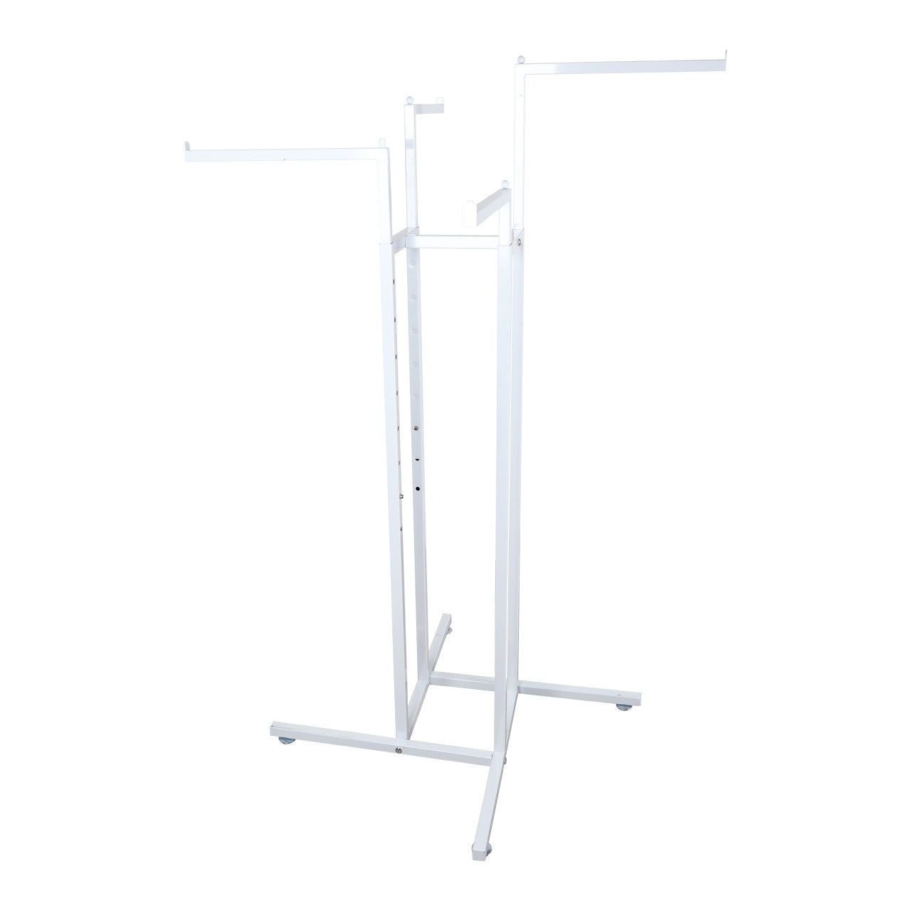 Gloss White Clothes Rail Display Stand - 4 Straight Arms