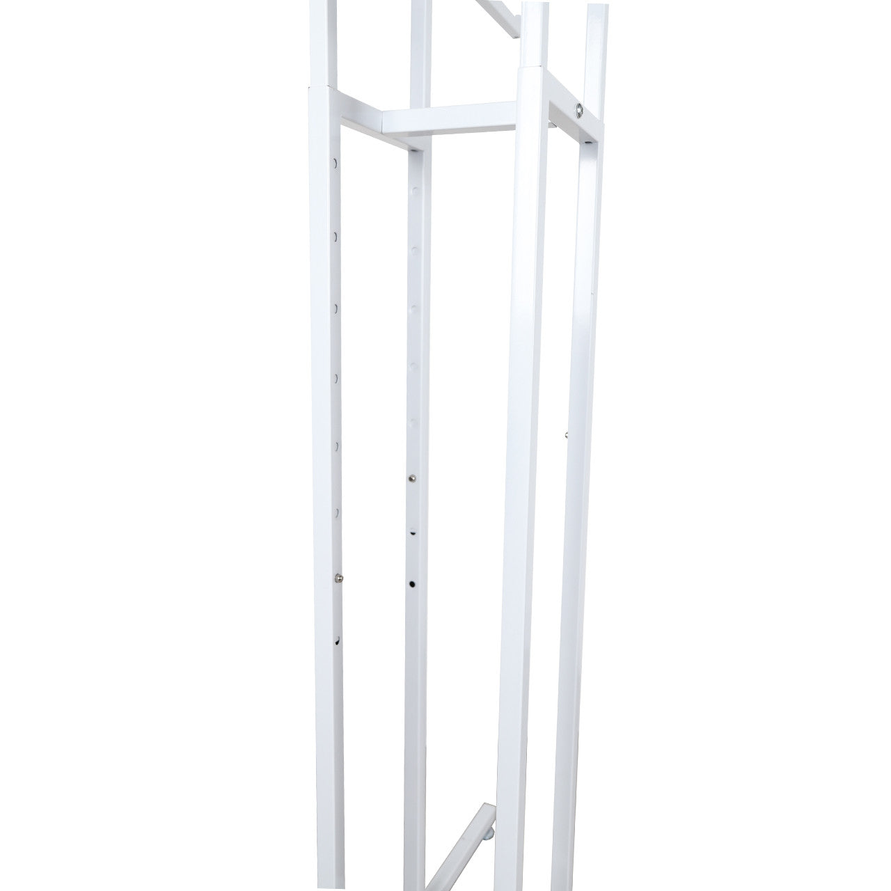 Gloss White Clothes Rail Display Stand - 4 Straight Arms