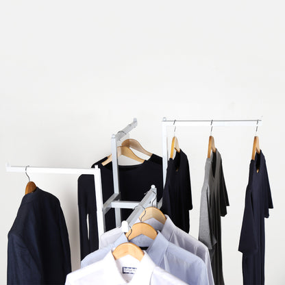 Gloss White Clothes Rail Display Stand - 4 Straight Arms