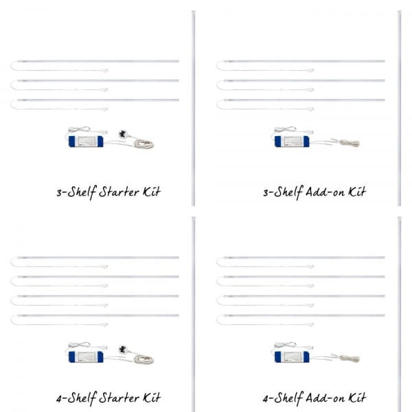 LED Shelf Lighting for Black Retail Shelving Units - Suitable for W1000mm Shelves