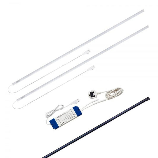 LED Shelf Lighting for Black Retail Shelving Units - Suitable for W1250mm Shelves