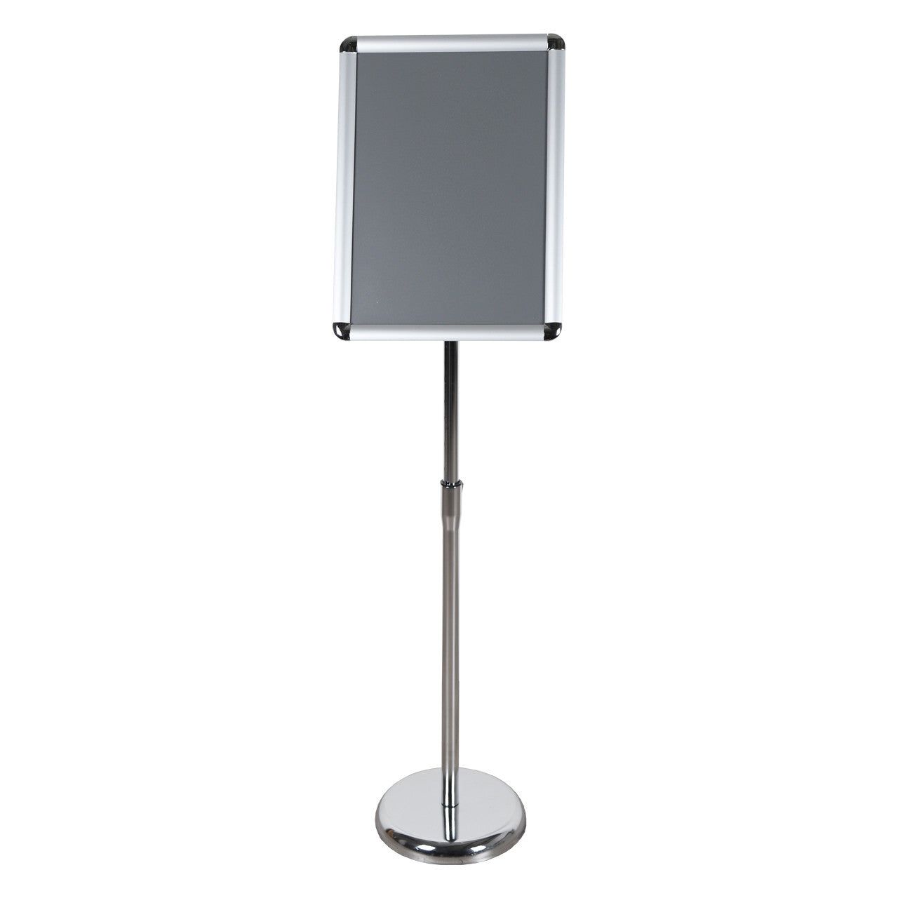 A4/A3 Silver Adjustable Floor-Standing Snap Frame Sign Holder - Max height 1200mm - Portrait or landscape