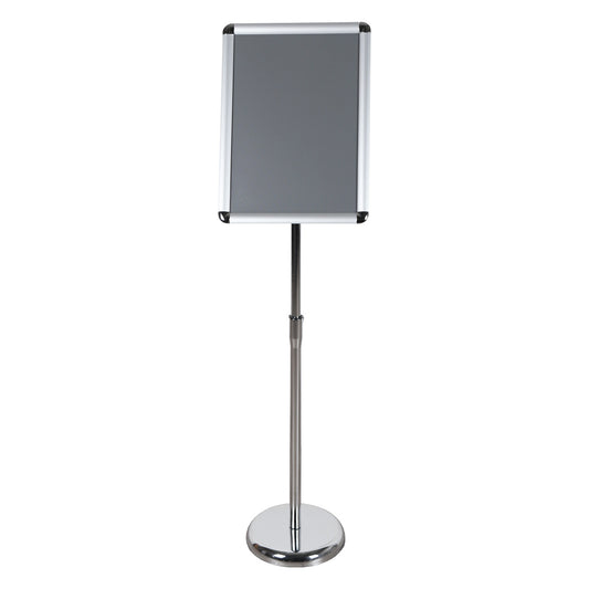 A4/A3 Silver Adjustable Floor-Standing Snap Frame Sign Holder - Max height 1200mm - Portrait or landscape