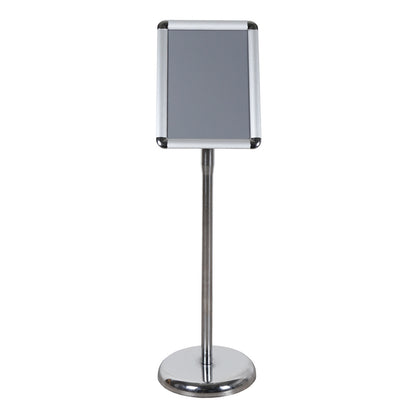 A4/A3 Silver Adjustable Floor-Standing Snap Frame Sign Holder - Max height 1200mm - Portrait or landscape