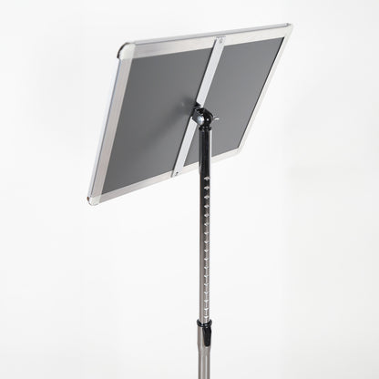 A4/A3 Silver Adjustable Floor-Standing Snap Frame Sign Holder - Max height 1200mm - Portrait or landscape
