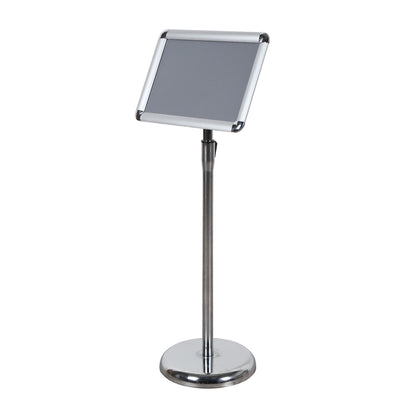 A4/A3 Silver Adjustable Floor-Standing Snap Frame Sign Holder - Max height 1200mm - Portrait or landscape