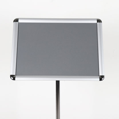 A4/A3 Silver Adjustable Floor-Standing Snap Frame Sign Holder - Max height 1200mm - Portrait or landscape
