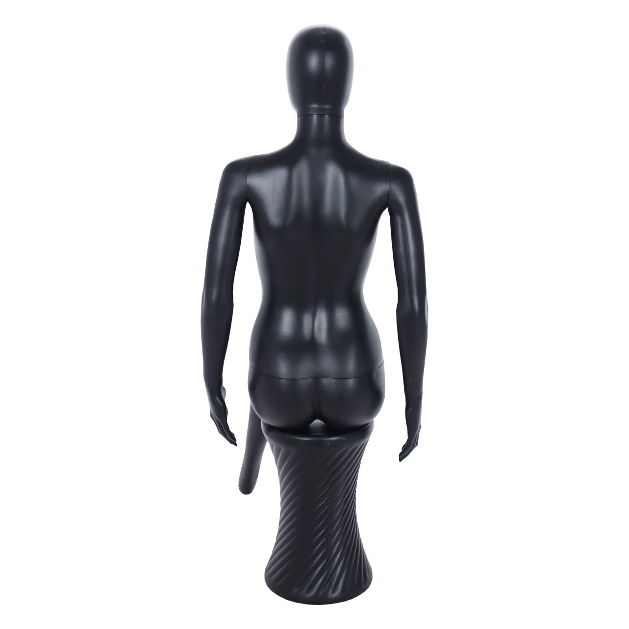 Spring Faceless Seated Mannequin - Female - Matt Black