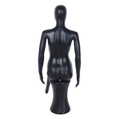 Spring Faceless Seated Mannequin - Female - Matt Black