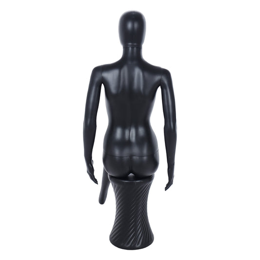 Spring Faceless Seated Mannequin - Female - Matt Black