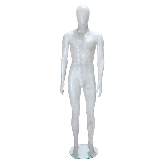 Trance Faceless Mannequin  - Male - White 'Salt n Pepper' Finish