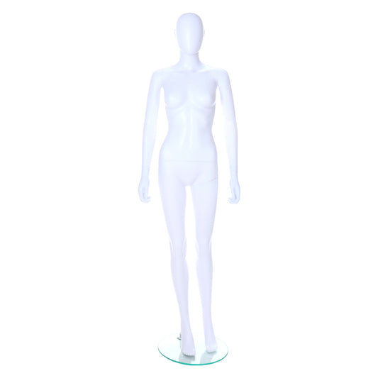 Candor Faceless Egghead Mannequin - Female - Matt White - Eco-Friendly Plastic