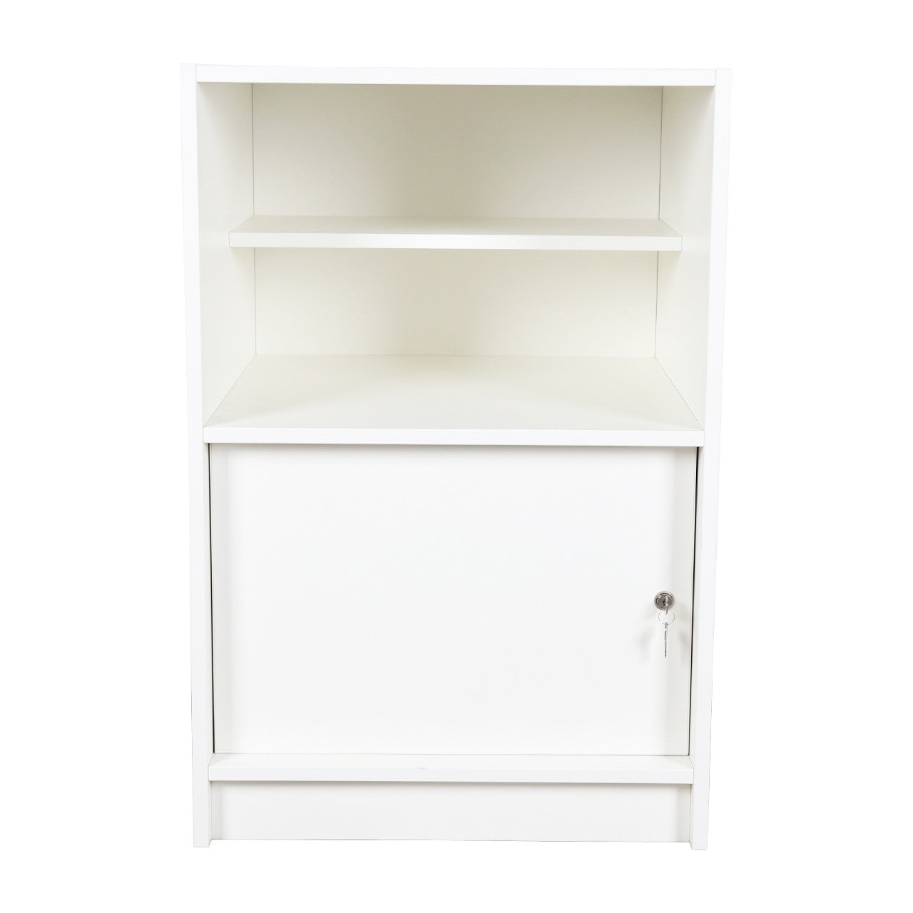Solido White Till Unit with Lockable Cupboard and Shelf