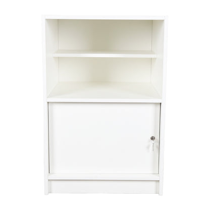 Solido White Till Unit with Lockable Cupboard and Shelf
