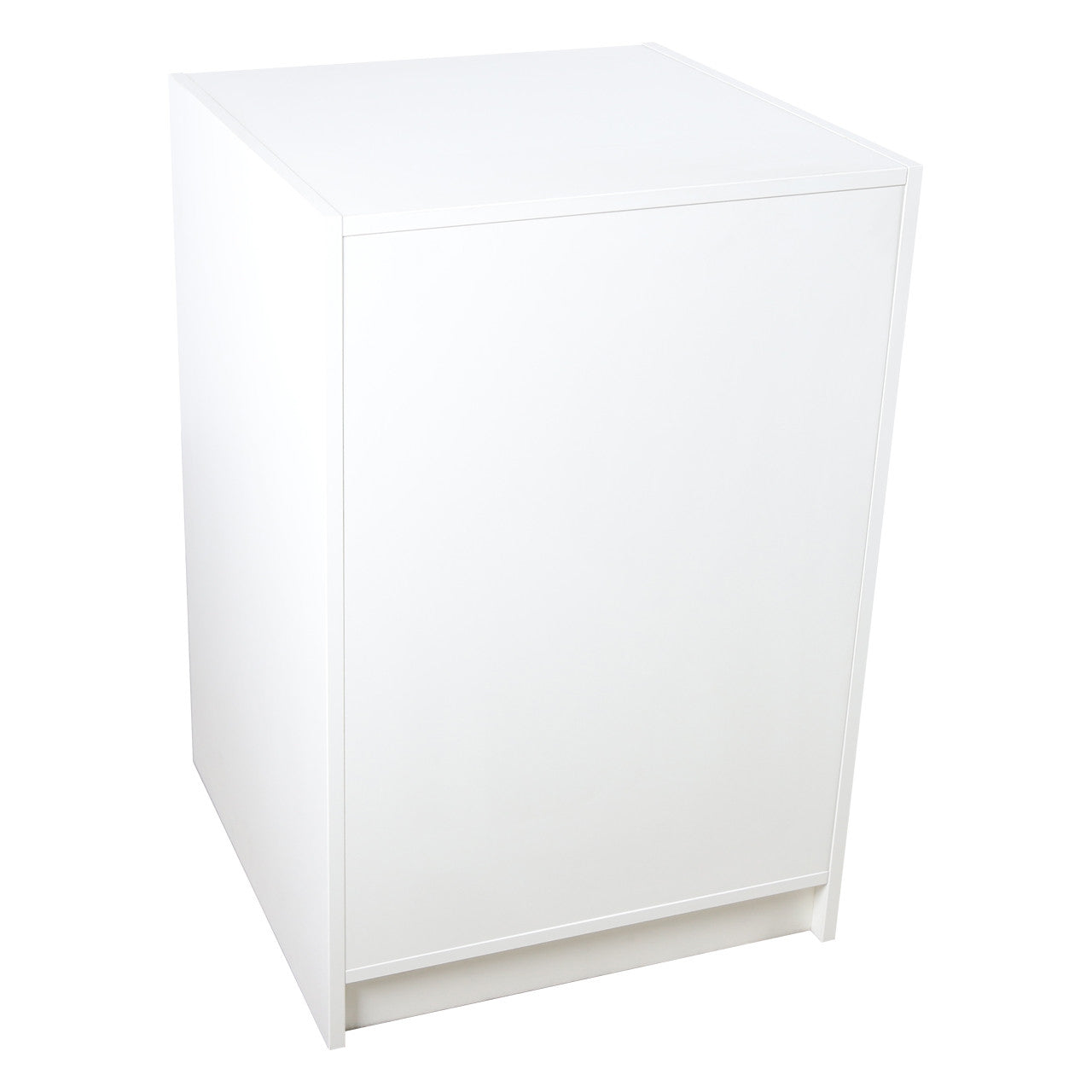 Solido White Till Unit with Lockable Cupboard and Shelf